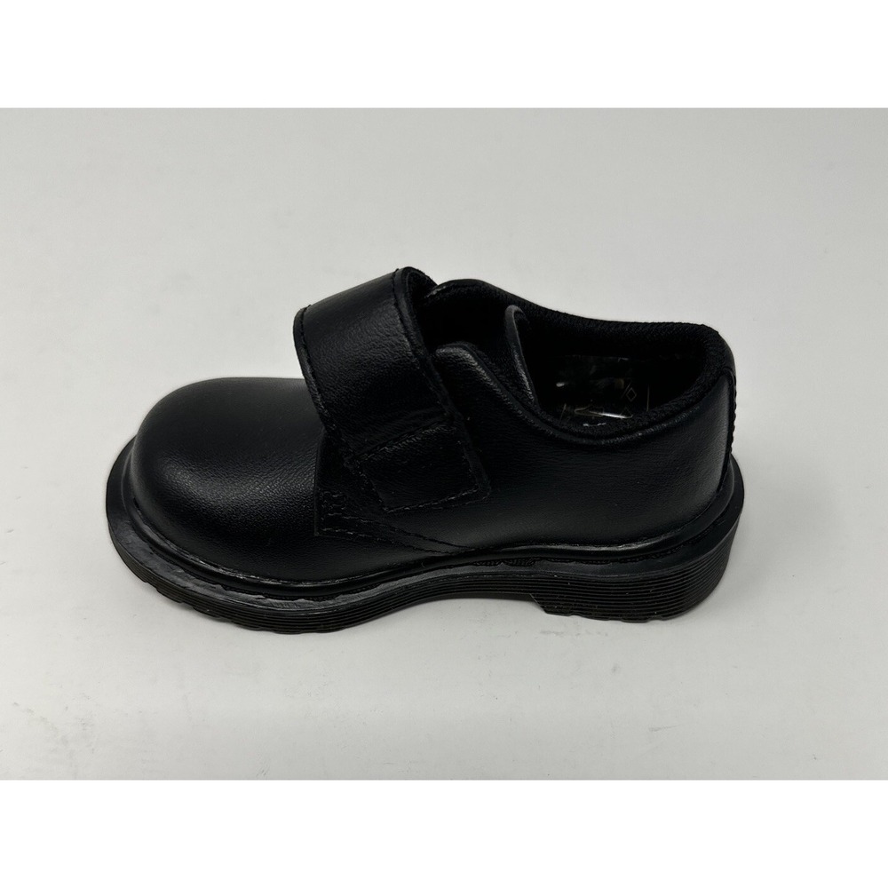 Dr Martens Toddler US 5 Black Leather Hook and Loop Strap Shoes Infant - Picture 3 of 10
